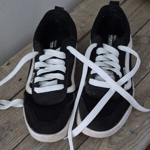 Vans Black and White Lace-Up Sneakers